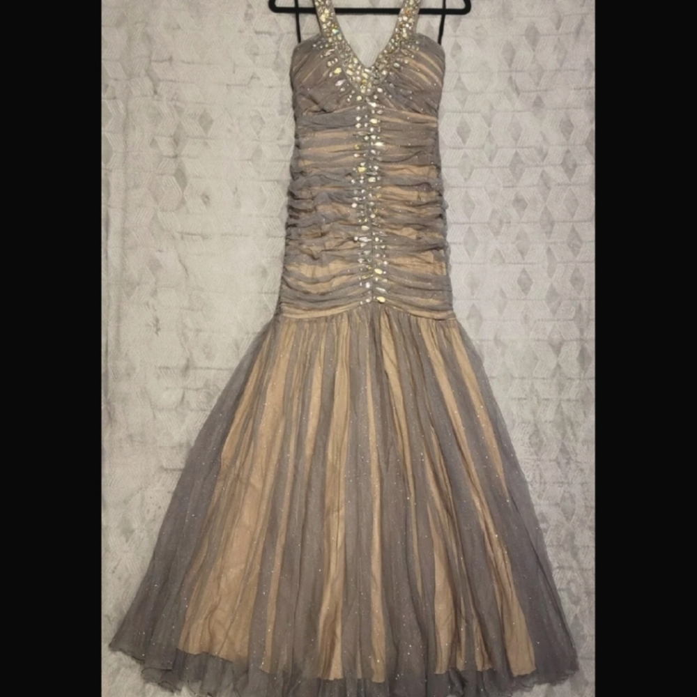 City Studio - Sparkling Gray Mermaid Dress